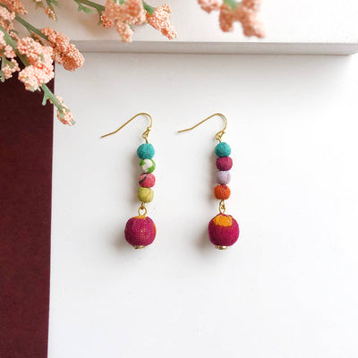 Dripping Kantha Earrings Jewelry World Finds  Paper Skyscraper Gift Shop Charlotte