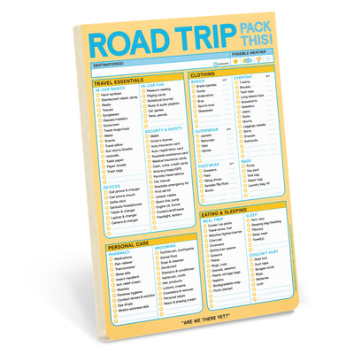 Road Trip Pack This Pad Notepads Knock Knock  Paper Skyscraper Gift Shop Charlotte