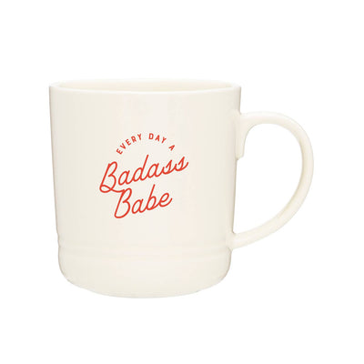 Badass Babe Ceramic Coffee Mug Mugs Ruff House Print Shop  Paper Skyscraper Gift Shop Charlotte