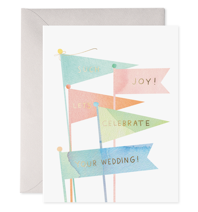Wedding Flags | Wedding Shower Greeting Card: 4.25 X 5.5 INCHES  E Frances Paper Inc  Paper Skyscraper Gift Shop Charlotte