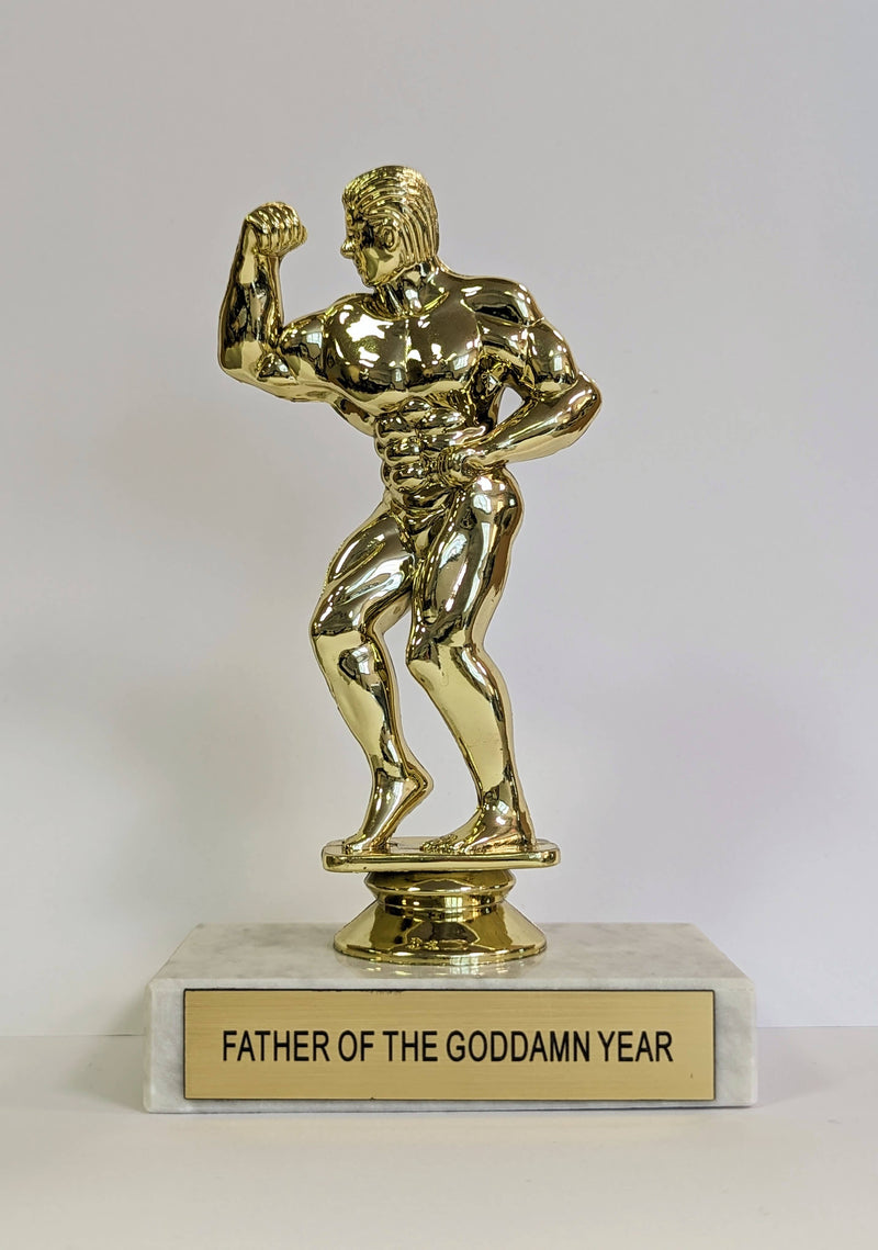 Father of the Goddamn Year Participation Trophy Jokes & Novelty He Said, She Said  Paper Skyscraper Gift Shop Charlotte
