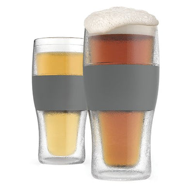Beer Freeze Cooling Cups | Grey | Set of Two Drinksware True Fabrications  Paper Skyscraper Gift Shop Charlotte