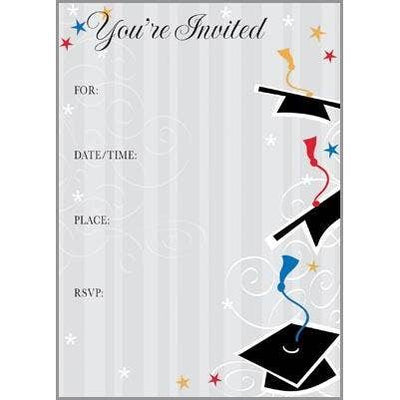 Fill In Invitation - Hats and Grey Stripes Cards GINA B DESIGNS  Paper Skyscraper Gift Shop Charlotte