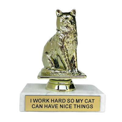 I Work Hard So My Cat Participation Trophy  He Said, She Said  Paper Skyscraper Gift Shop Charlotte