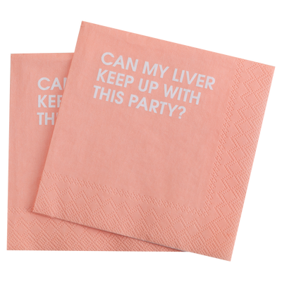 Pink Cocktail Napkins | Can My Liver Keep Up With This Party?  Chez Gagné  Paper Skyscraper Gift Shop Charlotte