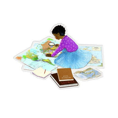 To See the World - Vinyl Stickers - Girl Reading: To See the World Stickers Felix Doolittle  Paper Skyscraper Gift Shop Charlotte