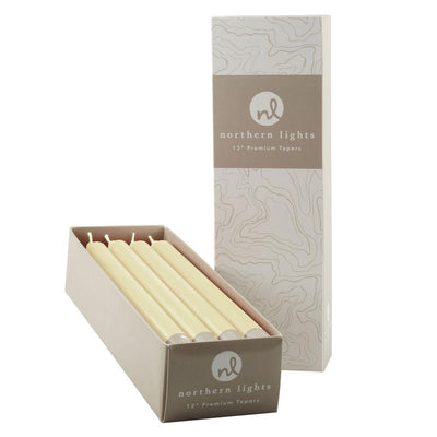 12" Tapers - Ivory Candles Northern Lights Candles  Paper Skyscraper Gift Shop Charlotte