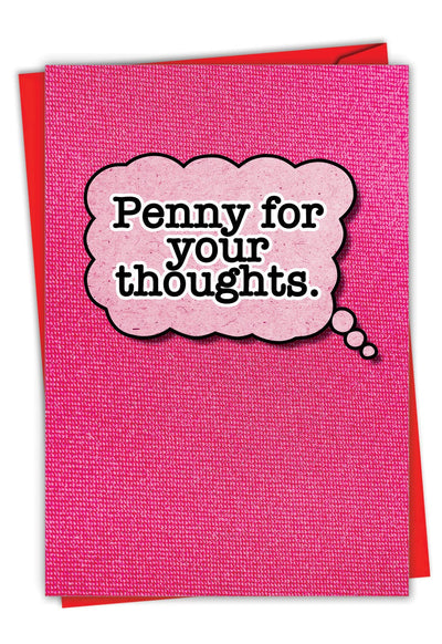 Valentine's Day Card - Penny for Your Thoughts  NobleWorks  Paper Skyscraper Gift Shop Charlotte