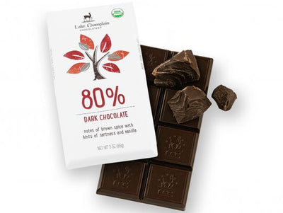 Organic Dark Chocolate 80% Bar Confectionery Lake Champlain Chocolates  Paper Skyscraper Gift Shop Charlotte