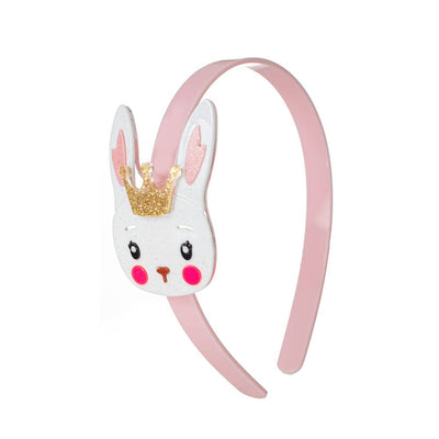 SS22- Cute White Bunny with Crown Headband  Lilies & Roses NY  Paper Skyscraper Gift Shop Charlotte
