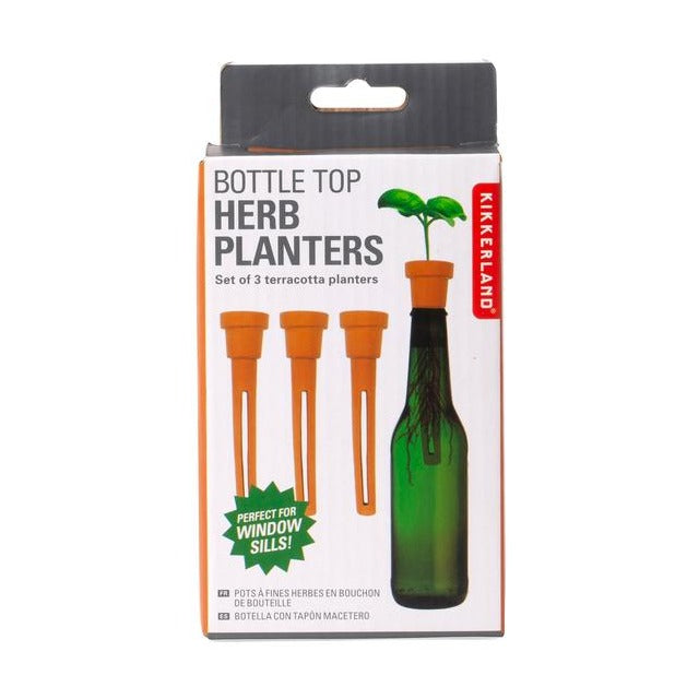 Bottle Top Herb Planters Set of Three Garden Kikkerland  Paper Skyscraper Gift Shop Charlotte
