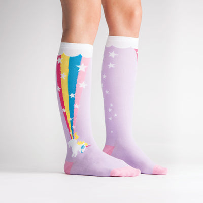 Rainbow Blast Women's Knee Socks Socks Sock It to Me  Paper Skyscraper Gift Shop Charlotte