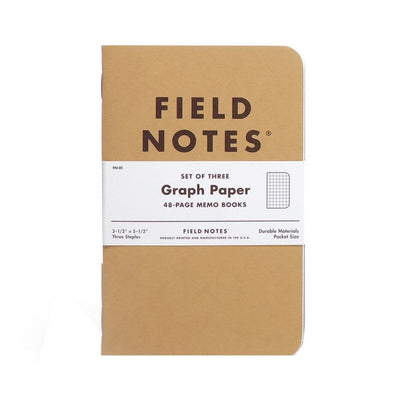 Field Notes | 3-Pack | Graph Paper | Brown Kraft Cover Notebooks Field Notes Brand  Paper Skyscraper Gift Shop Charlotte