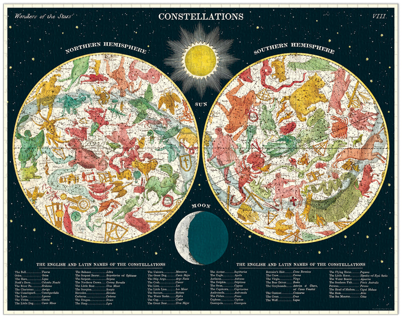 Constellations 1000 Piece Jigsaw Puzzle Jigsaw Puzzles Cavallini Papers & Co., Inc.  Paper Skyscraper Gift Shop Charlotte