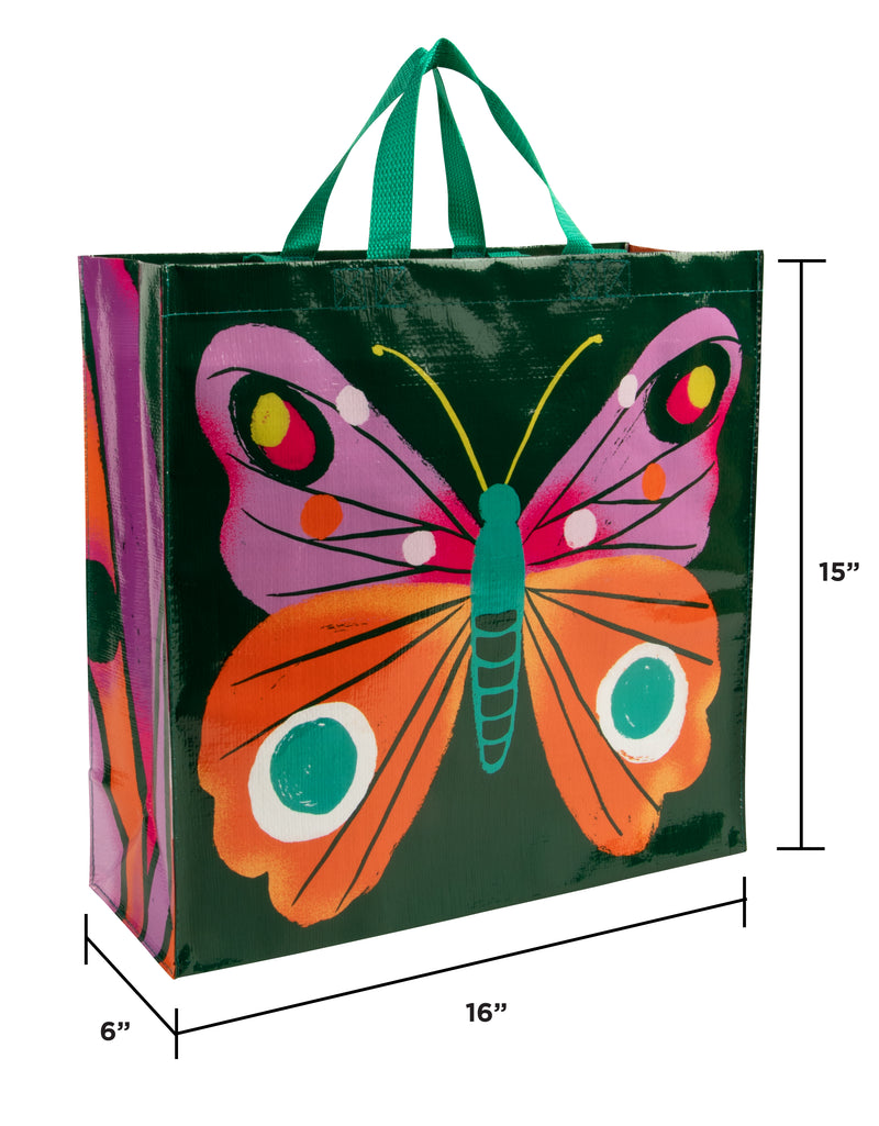 Shopper Bag | Big Butterfly Shoppers Blue Q  Paper Skyscraper Gift Shop Charlotte