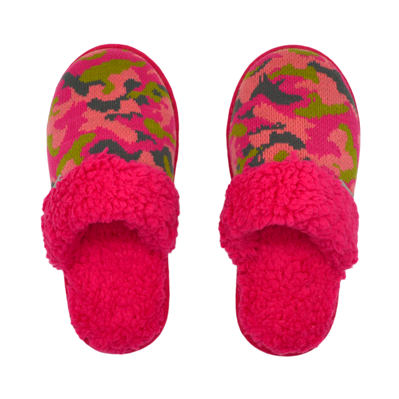 Camo Pink Slippers Slippers PUDUS  Paper Skyscraper Gift Shop Charlotte