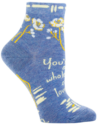 Women's Ankle Socks - Whole Lotta Lovely Socks Blue Q  Paper Skyscraper Gift Shop Charlotte