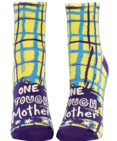Womens Ankle Sock One Tough Mother Socks Blue Q  Paper Skyscraper Gift Shop Charlotte