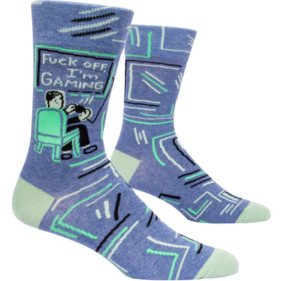 Mens Crew Socks | I'm Gaming Socks Blue Q  Paper Skyscraper Gift Shop Charlotte