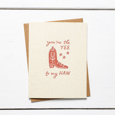 You're the YEE to my HAW | Love Card Cards Jenni Earle  Paper Skyscraper Gift Shop Charlotte