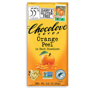 Chocolove 55% Dark Chocolate Orange Peel Bar Candy Redstone Foods  Paper Skyscraper Gift Shop Charlotte