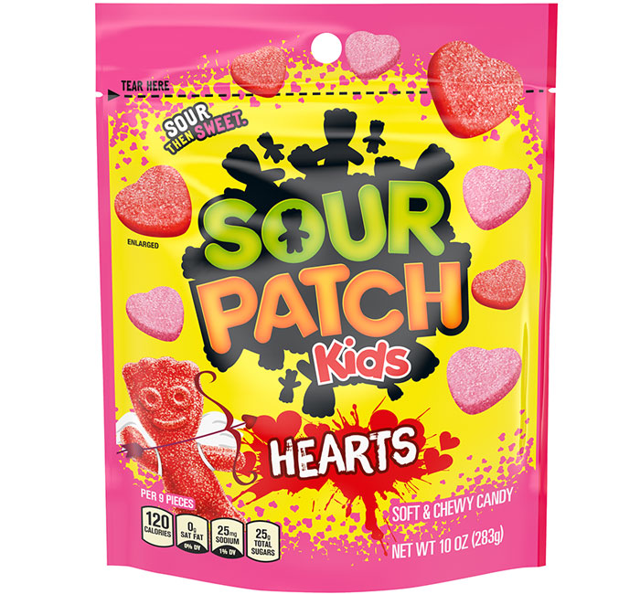 Sour Patch Kids Hearts Peg Bag Valentine's Day Redstone Foods  Paper Skyscraper Gift Shop Charlotte