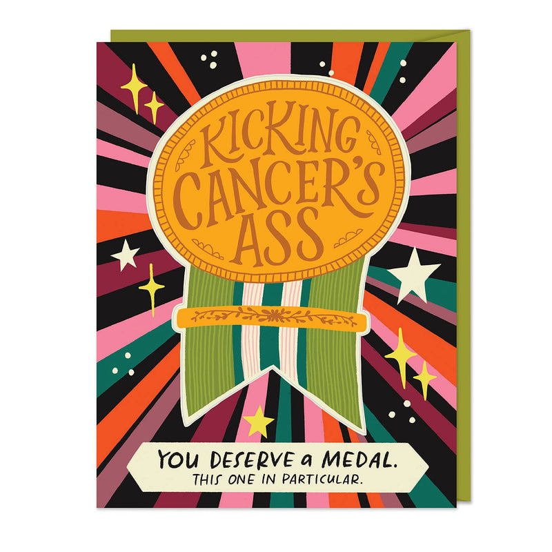 Kicking Cancer’s Ass Sticker Card