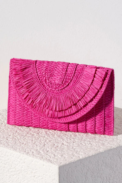 Sarah Clutch | Fuchsia Handbags + Wallets Shiraleah  Paper Skyscraper Gift Shop Charlotte