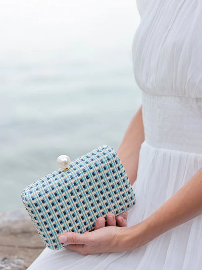 Gemma Minaudiere | Blue Handbags + Wallets Shiraleah  Paper Skyscraper Gift Shop Charlotte