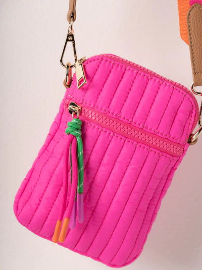Ezra Quilted Nylon Phone Holder | Magenta Handbags + Wallets Shiraleah  Paper Skyscraper Gift Shop Charlotte