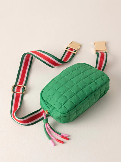 Ezra Quilted Nylon Belt Bag | Green Handbags + Wallets Shiraleah  Paper Skyscraper Gift Shop Charlotte
