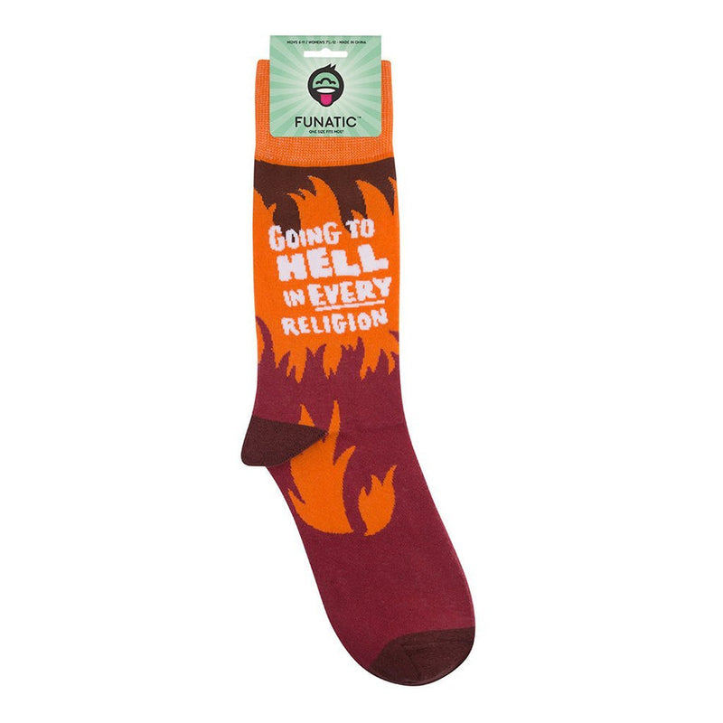 Going to Hell in Every Religion Socks Socks Funatic  Paper Skyscraper Gift Shop Charlotte