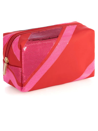 Cara Diagonal Stripe Cosmetic Pouch | Red Handbags + Wallets Shiraleah  Paper Skyscraper Gift Shop Charlotte