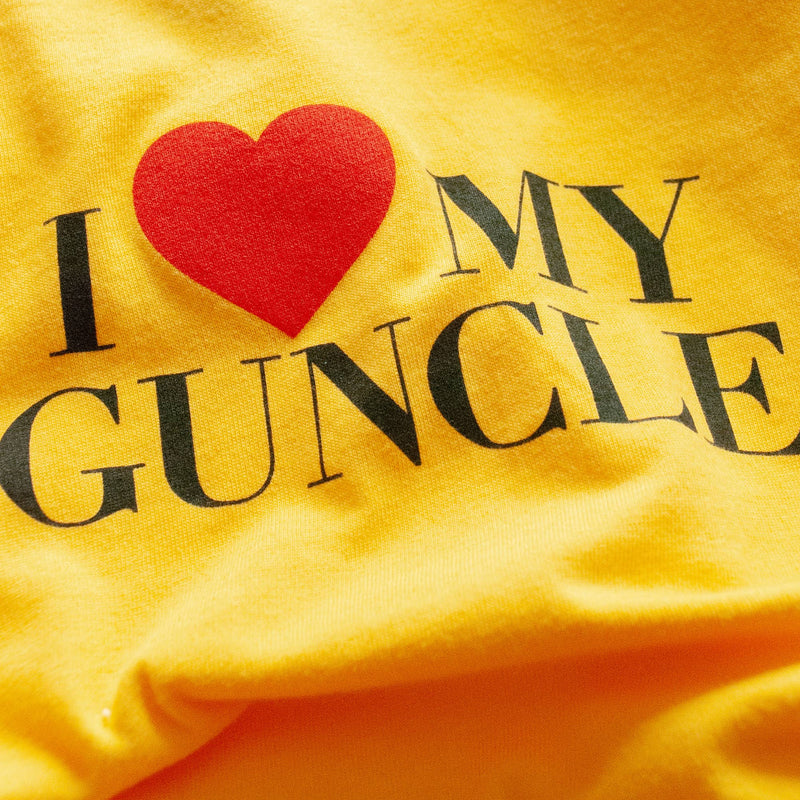 I Love My Guncle • Baby Bodysuit  / 0-6M -Yellow  Wry Baby  Paper Skyscraper Gift Shop Charlotte