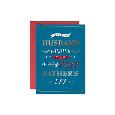 Blue Husband Declaration Father's Day Card Cards Design Design  Paper Skyscraper Gift Shop Charlotte