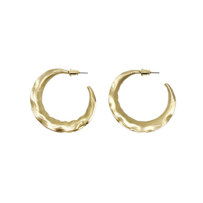 Wavy Hoops - Gold  WorldFinds  Paper Skyscraper Gift Shop Charlotte