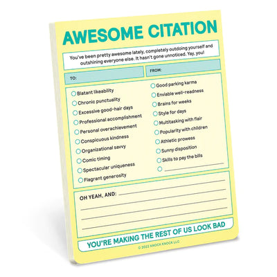 Awesome Citation Notepad  Knock Knock  Paper Skyscraper Gift Shop Charlotte