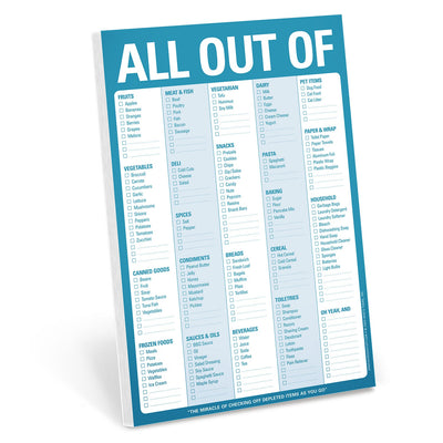 All Out Of Pad with Magnet (Blue) Notepads Knock Knock  Paper Skyscraper Gift Shop Charlotte
