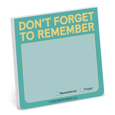 Don't Forget to Remember Sticky Note (Pastel) Home Office Knock Knock  Paper Skyscraper Gift Shop Charlotte
