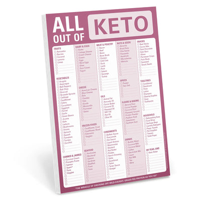 All Out Of Keto Pad Notepads Knock Knock  Paper Skyscraper Gift Shop Charlotte