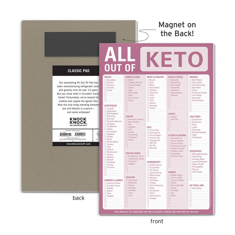 All Out Of Keto Pad Notepads Knock Knock  Paper Skyscraper Gift Shop Charlotte