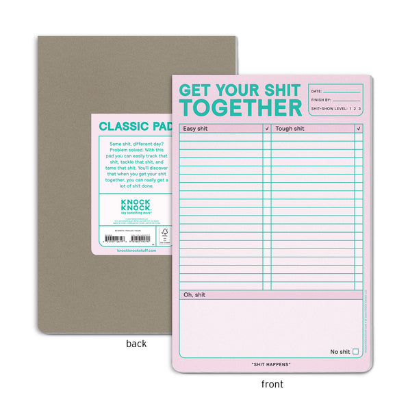 Get Your Shit Together Pad Notepads Knock Knock  Paper Skyscraper Gift Shop Charlotte