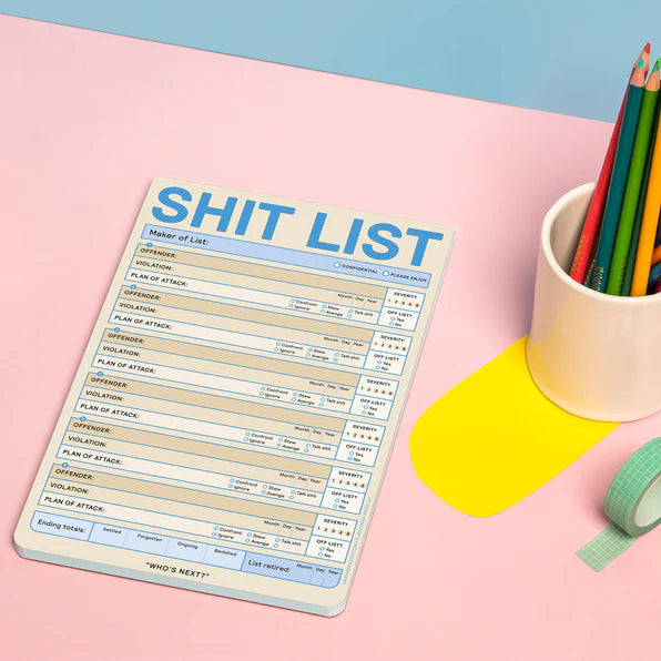 Shit List Pad | Pastel Notepads Knock Knock  Paper Skyscraper Gift Shop Charlotte