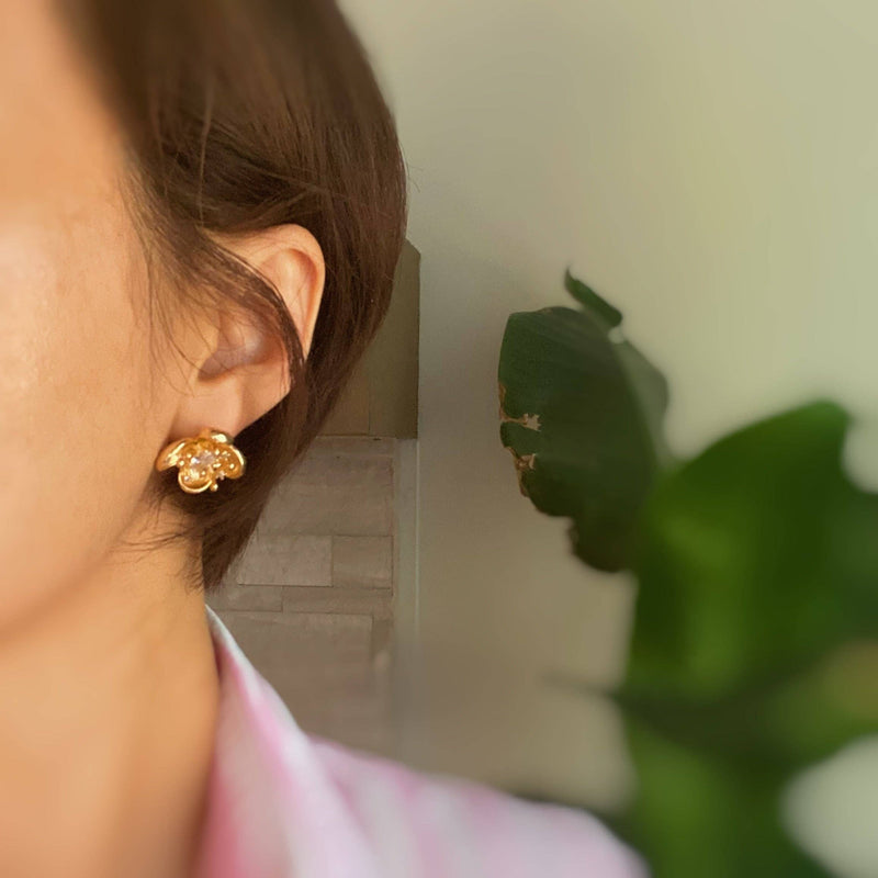 Artful Dogwood Flower Stud Earrings Earrings Ellison+Young  Paper Skyscraper Gift Shop Charlotte