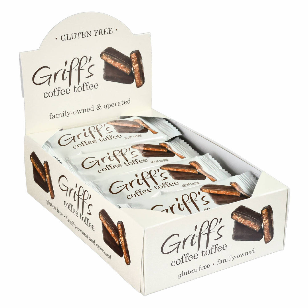 Griff's Coffee Toffee Dark Chocolate Toffee | 1oz Candy & Chocolate Griff's Toffee Paper Skyscraper Gift Shop Charlotte