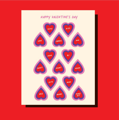 CANDY HEARTS FUNNY valentine card