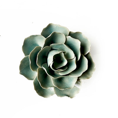 Teal Ceramic Ranunculus Flower with Keyhole | Chive Home Decor CHIVE  Paper Skyscraper Gift Shop Charlotte