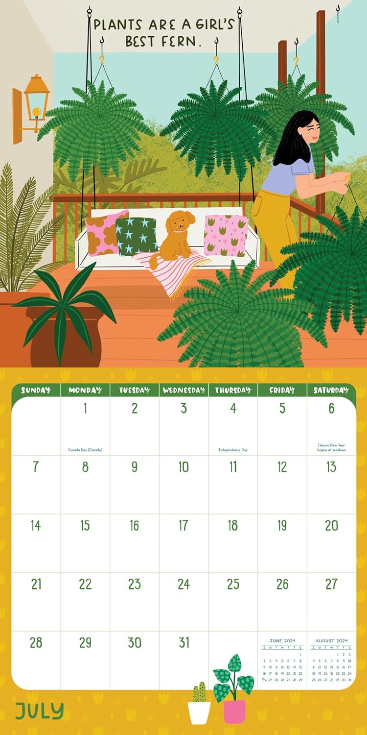 2024 Plant Lady Wall Calendar BOOK Workman  Paper Skyscraper Gift Shop Charlotte