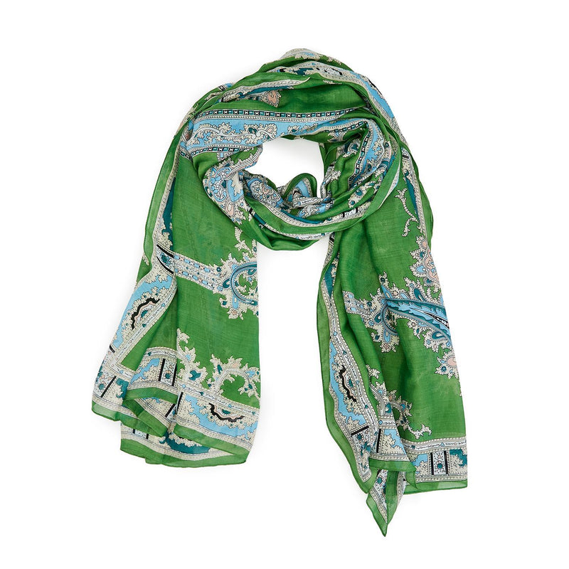 Handkerchief Green Print Scarf Accessories Two&
