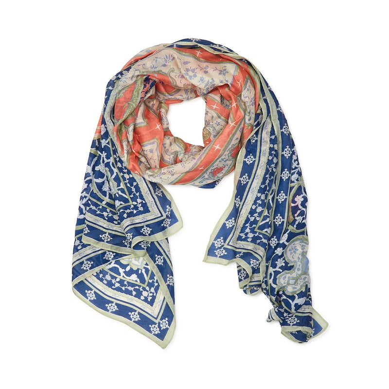 Indian Summer Blue Print Scarf Accessories + Apparel Two&